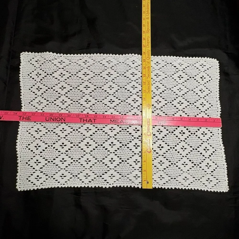 Elegant Crochet Lace Placemats, tray mats, doilies, table mats, set of 4,
